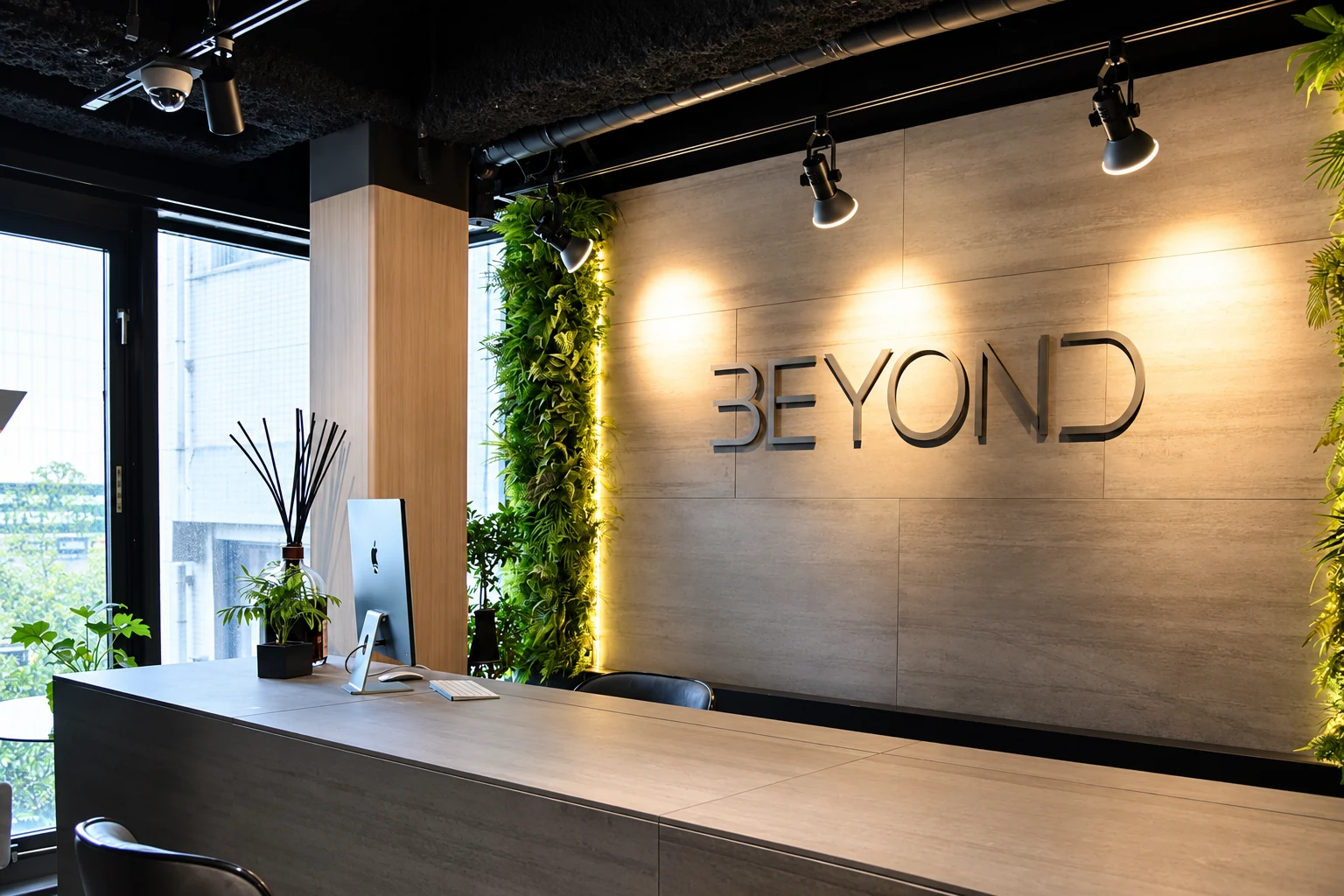BEYOND中野店の明るい受付空間